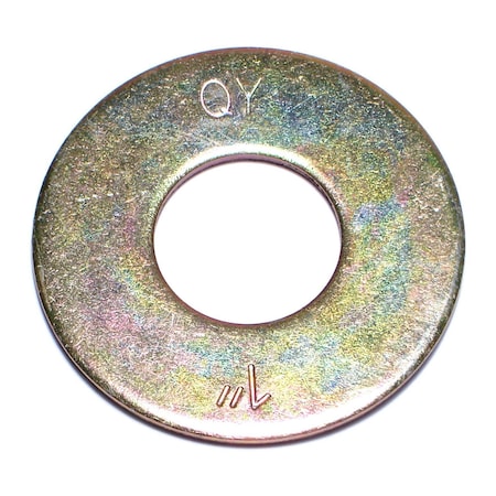 Midwest Fastener Flat Washer, For Screw Size 1" , Steel Zinc Yellow Finish, 5 PK 08204